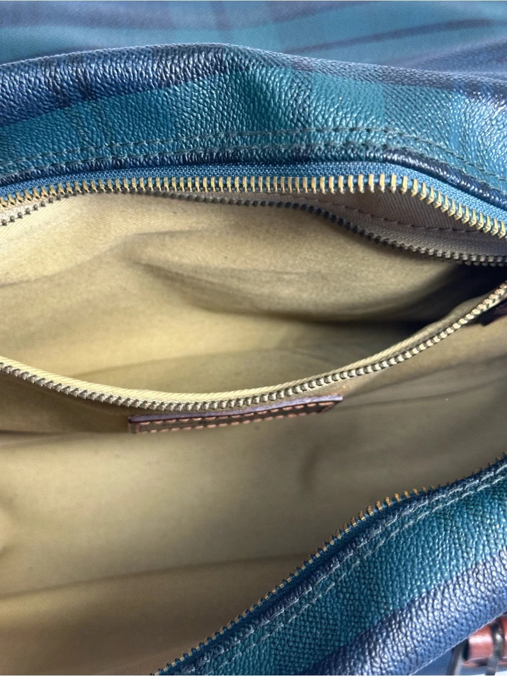 Polo Ralph Lauren Classic Plaid Leather-Trim Messenger Bag - Green/Tan